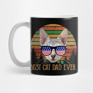 vintage best cat dad ever flag 4th of july independence Mug